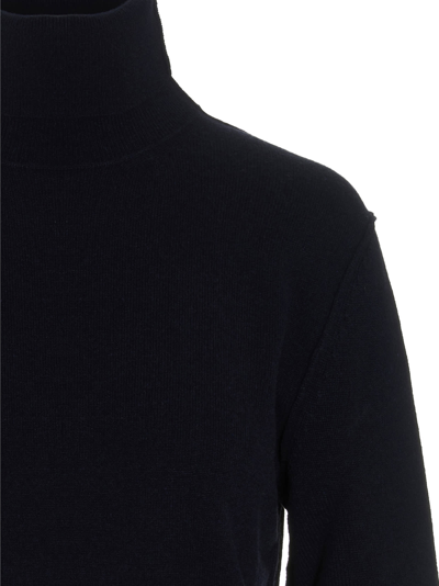 Shop Maison Margiela Wool Turtleneck Sweater In Blue