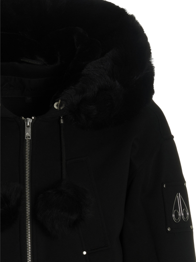 Shop Moose Knuckles Bergen Bunny Hooded Jacket In Black