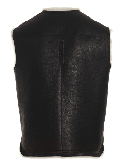 Shop Rick Owens Sheepskin Vest In Black