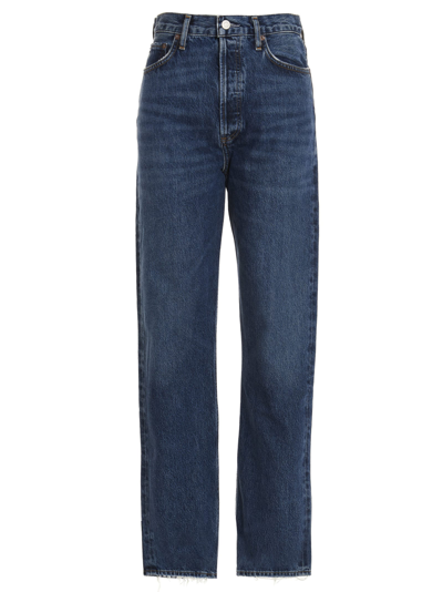 Shop Agolde 90s Pinch Waist Straight In Range Jeans In Blue