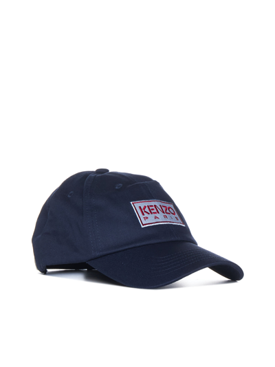 Shop Kenzo Hat In Navy Blue