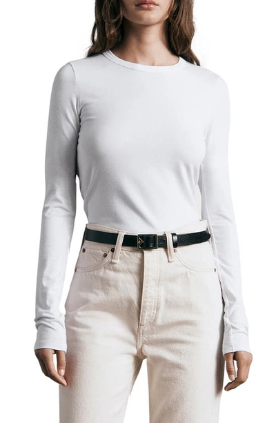 Shop Rag & Bone Icons Luca Slim Fit Long Sleeve Top In Wht