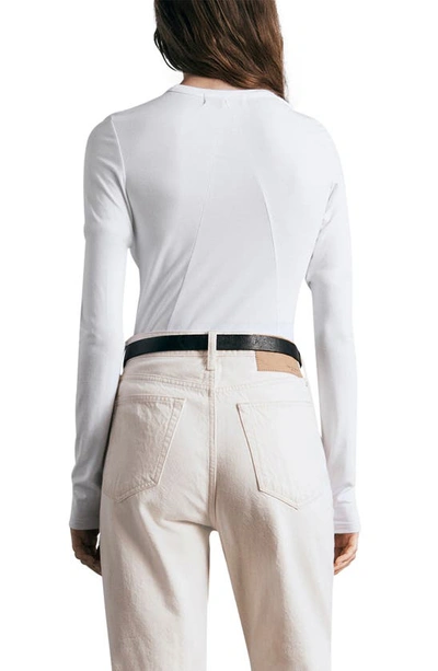 Rag & Bone Icon Luca Slim Long Sleeve Tee In Wht