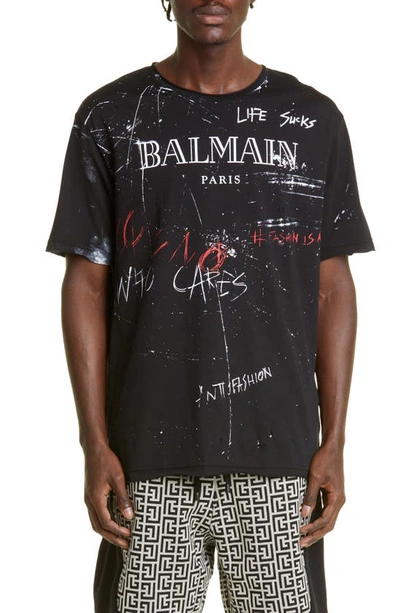 Balmain No Is No Printed T-shirt In Black Multi | ModeSens