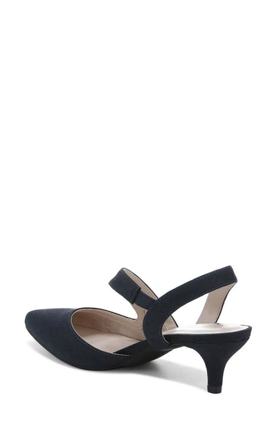 Shop Lifestride Magnetic Kitten Heel Slingback Pump In Lux Navy-dm