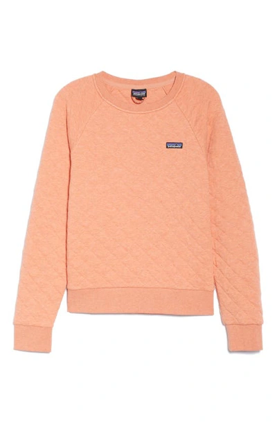 Shop Patagonia Quilt Crewneck Sweater In Mellow Melon-memn