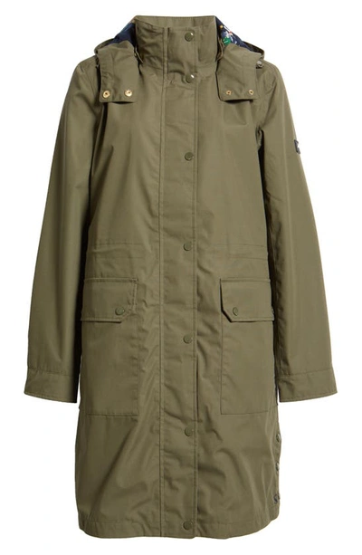 Joules Loxley Long Waterproof Raincoat In Grape Leaf