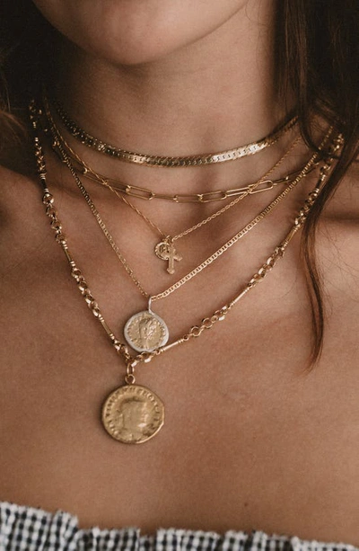 Shop Child Of Wild The Hail Mary Dainty Pendant Necklace In Gold