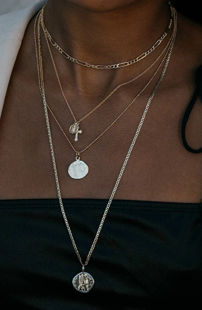 Child Of Wild The Hail Mary Dainty Pendant Necklace In Gold