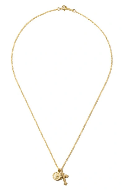 Child Of Wild The Hail Mary Dainty Pendant Necklace In Gold