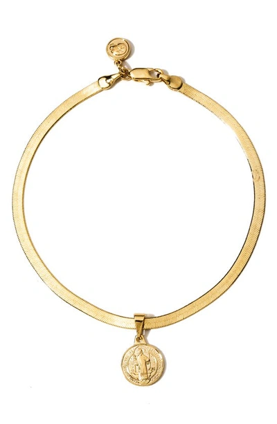 Shop Child Of Wild St Benedict Anklet In Gold