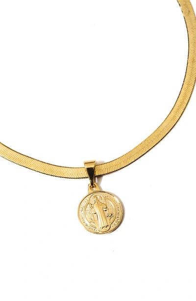 Child Of Wild St Benedict Anklet In Gold