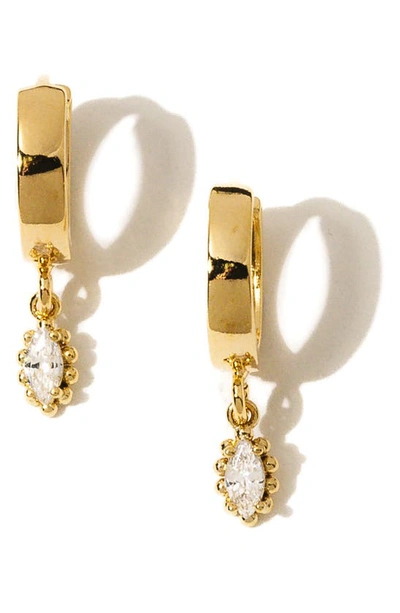 Child Of Wild Sophia Drop Huggie Hoop Earrings In Gold