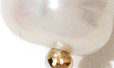 Shop Child Of Wild Alexandria Cultured Pearl Drop Huggie Hoop Earrings In Gold