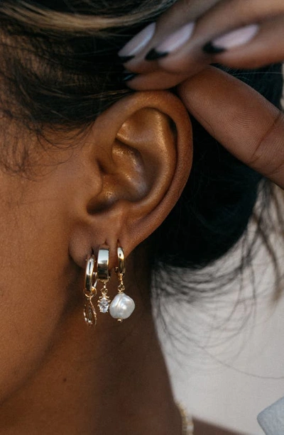 Child Of Wild Sophia Drop Huggie Hoop Earrings In Gold
