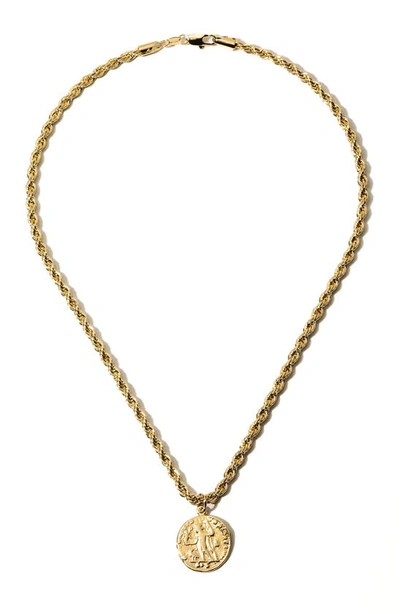 Shop Child Of Wild The Corda Coin Pendant Necklace In Gold