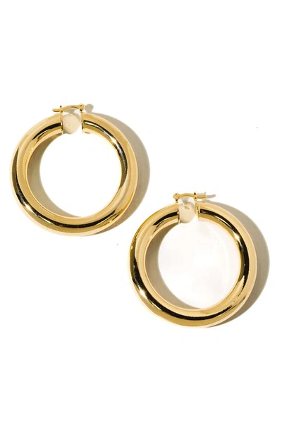 Shop Child Of Wild Aubree Large Tube Hoop Earrings In Gold