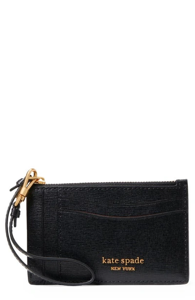 Kate Spade Morgan Saffiano Leather Coin Card Case Wristlet In Black