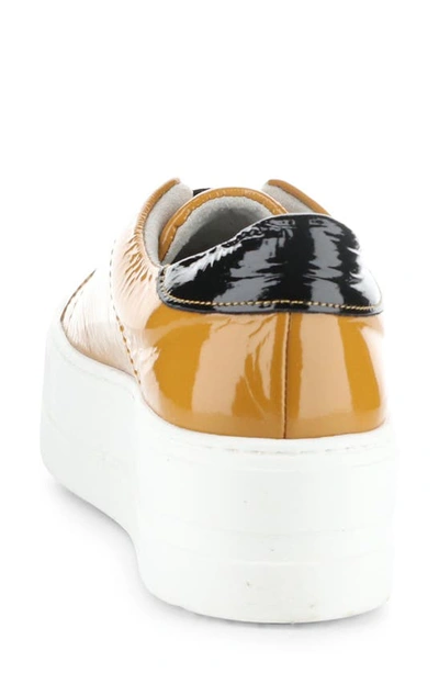 Shop Bos. & Co. Mona Platform Slip-on Sneaker In Ochre/ Black Patent/ Elastic