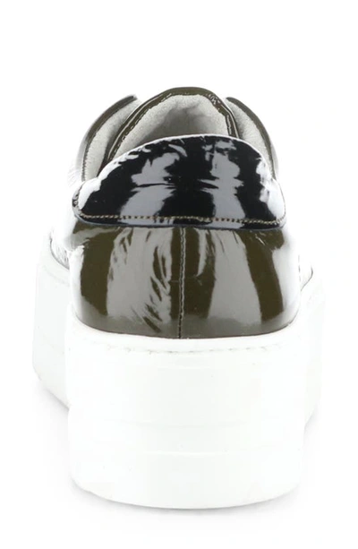 Bos. & Co. Mona Platform Slip-on Sneaker In Olive/ Black Patent/ Elastic