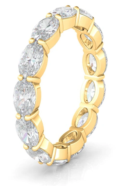 Shop Hautecarat Oval Lab Created Diamond Eternity Ring In 2.73 Ctw Yellow Gold