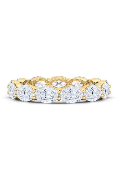 Shop Hautecarat Oval Lab Created Diamond Eternity Ring In 2.73 Ctw Yellow Gold