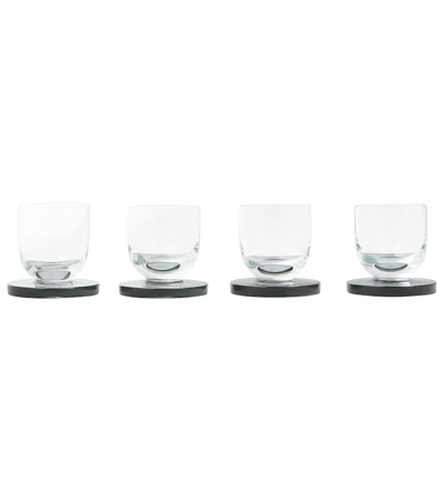 Shop Tom Dixon Puck Set Of 4 Shot Glasses In Tra