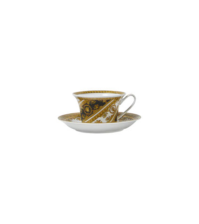 Shop Versace Home I Heart Baroque Teacup And Saucer In Mul