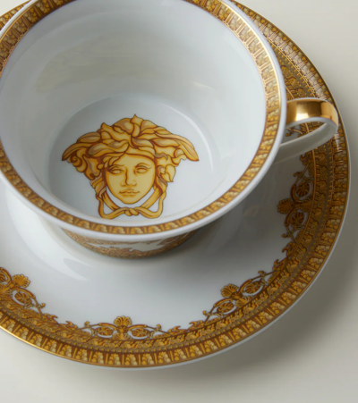 Shop Versace Home I Heart Baroque Teacup And Saucer In Mul