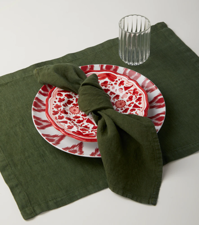 Shop Once Milano Set Of 2 Linen Placemats In Grn