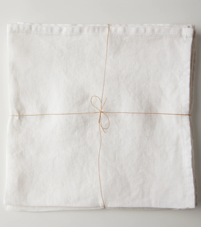 Once Milano Set Of 4 Linen Napkins In Whi