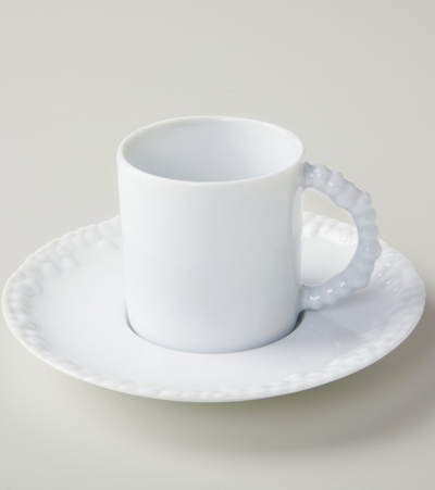 Shop L'objet Mojave Espresso Cup And Saucer In Whi