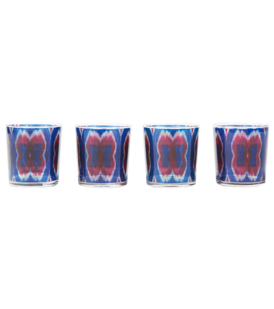 Shop Les-ottomans Ikat Set Of 4 Glasses In Mul