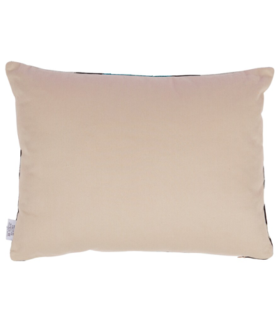 Shop Les-ottomans Cotton And Silk Velvet Cushion In Mul