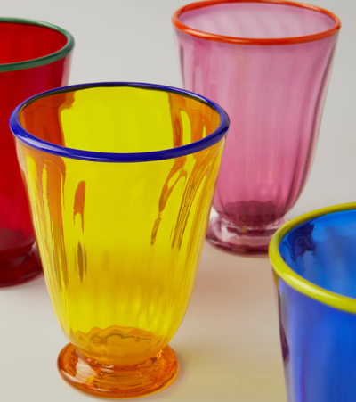 Shop La Doublej Rainbow Set Of 4 Glasses In Mul
