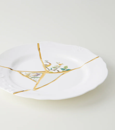 Shop Seletti Kintsugi Dinner Plate In Whi