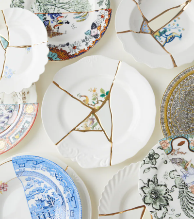 Shop Seletti Kintsugi Dinner Plate In Whi