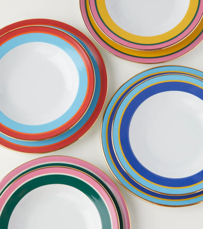 Shop La Doublej Rainbow Soup Plate And Dinner Plate Set In Mul