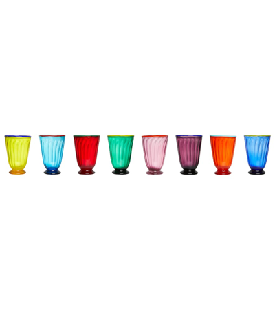 Shop La Doublej Rainbow Set Of 8 Glasses In Mul