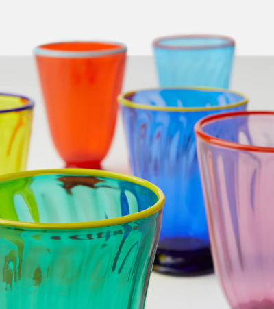 Shop La Doublej Rainbow Set Of 8 Glasses In Mul