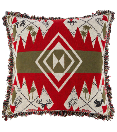 Shop Alanui Icon Wool-blend Jacquard Cushion