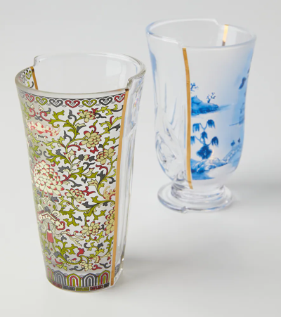 Seletti Clarice Hybrid Cocktail Glasses Set Of Three In Mul