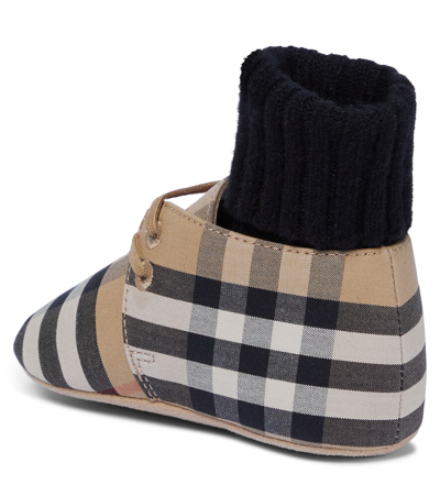 Shop Burberry Baby Vintage Check Booties In Archive Beige
