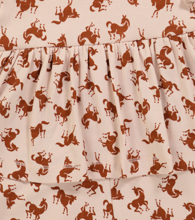 Molo Flavia Horse Printed Cotton Jumpsuit In Mini Horse Jersey