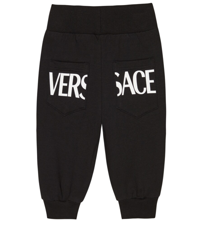 Shop Versace Baby Printed Jersey Sweatpants In Nero+bianco