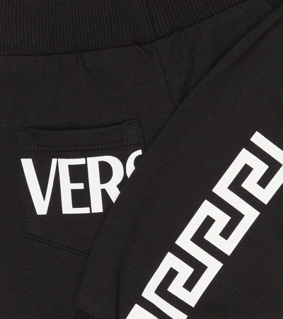 Shop Versace Baby Printed Jersey Sweatpants In Nero+bianco