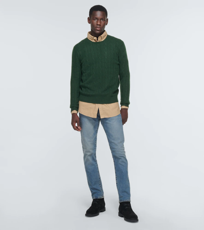 Shop Polo Ralph Lauren Cable-knit Cashmere Sweater In Hunt Club Green
