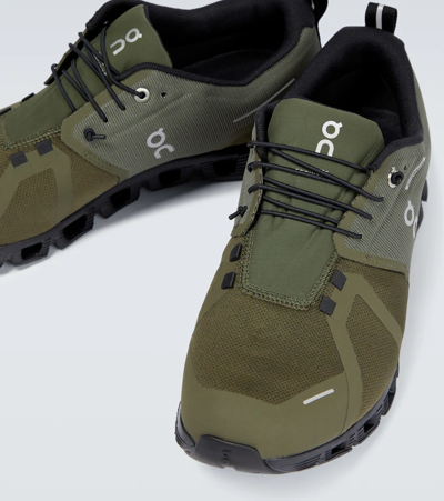 Shop On Cloud 5 Waterproof Running Shoes In Olive/black