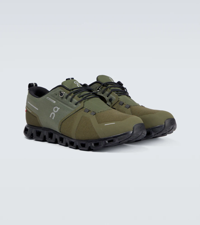 Shop On Cloud 5 Waterproof Running Shoes In Olive/black