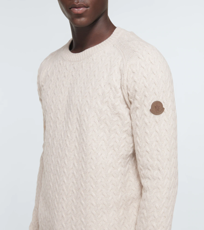 Shop Moncler Wool Sweater In Neutral